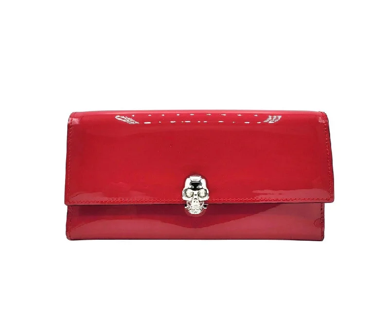 Keychains for bold vibes-Alexander McQueen Women's  Patent Leather Continental Wallet