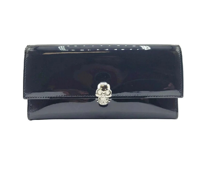 Keychains with striking leather-Alexander McQueen Women's  Patent Leather Continental Wallet