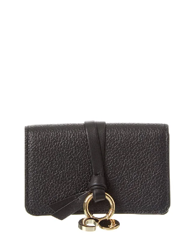 Keychains with bold layout-Chloé Alphabet Leather Card Holder