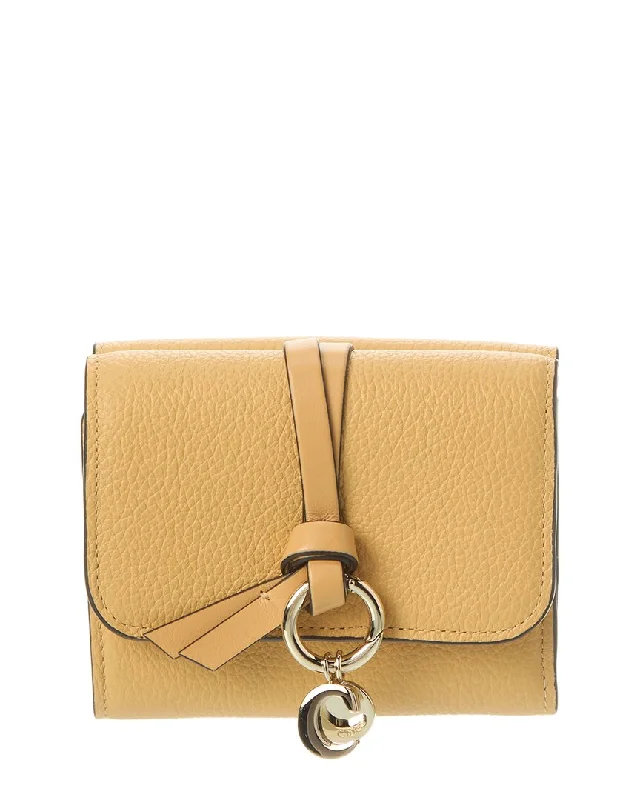 Wallets for classy travelers-Chloé Alphabet Leather French Wallet