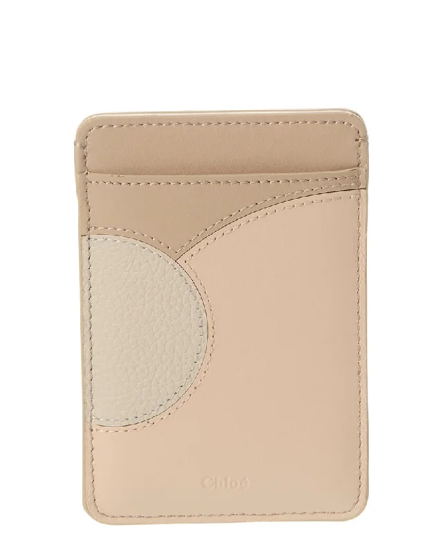 Wallets with safe organizer-Chloé Moona Leather Card Holder