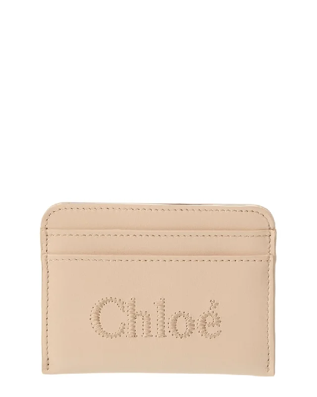 Wallets with bold leather-Chloé Sense Leather Card Holder