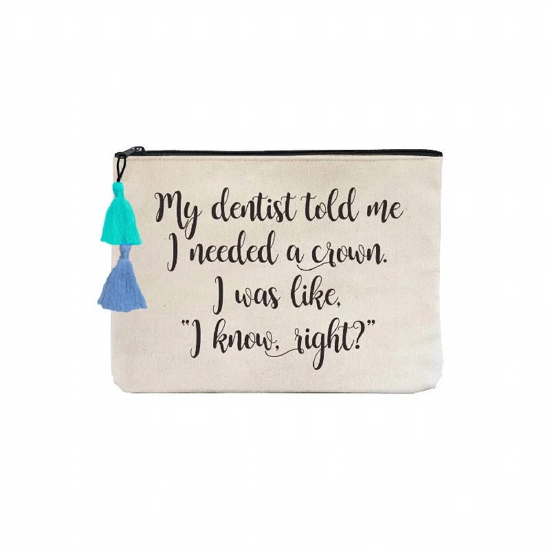 Wallets for refined women-Dentist Crown Cheeky Statement Pouch In Natural