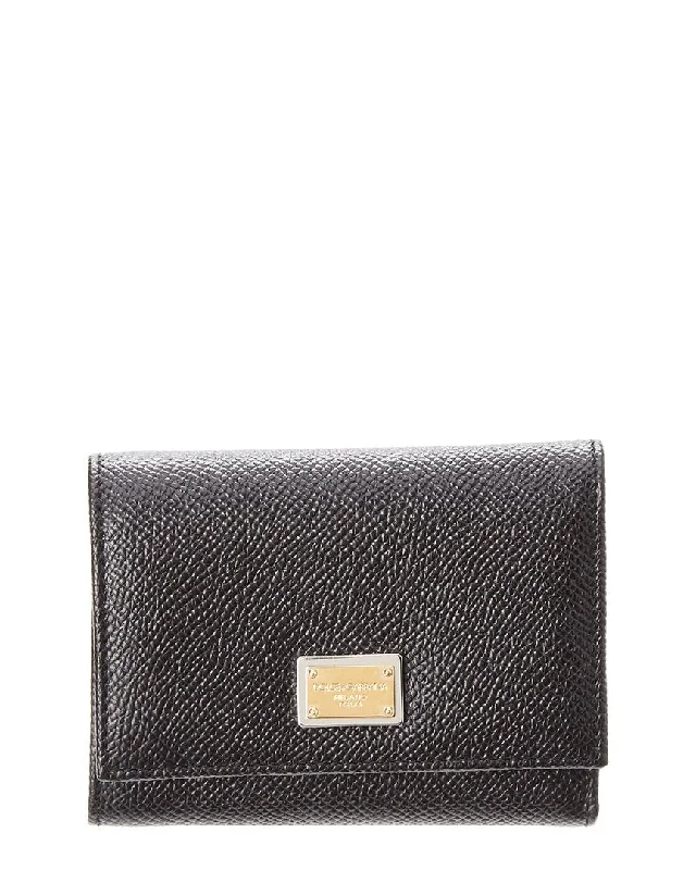 Wallets for bold women-Dolce & Gabbana Dauphine Leather Flap Wallet