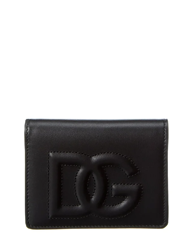 Wallets for constant commuters-Dolce & Gabbana DG Logo Leather Card Case