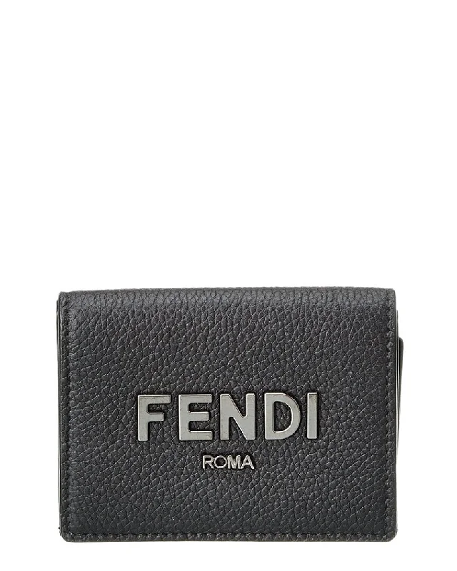 Keychains for vast women-FENDI Trifold Leather Wallet