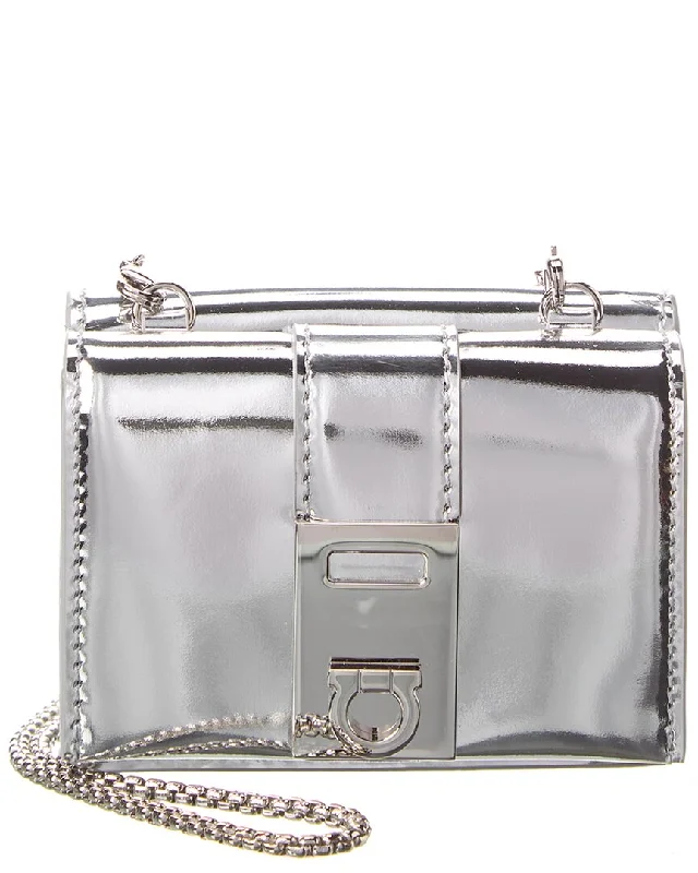 Wallets with striking designs-Ferragamo Hug Leather French Wallet On Chain