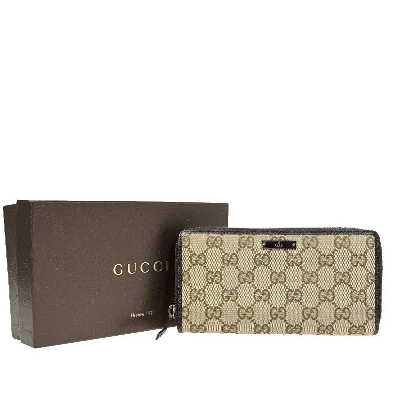 Wallets for odd gifting-Gucci Gg Canvas  Calfskin Wallet  (Pre-Owned)