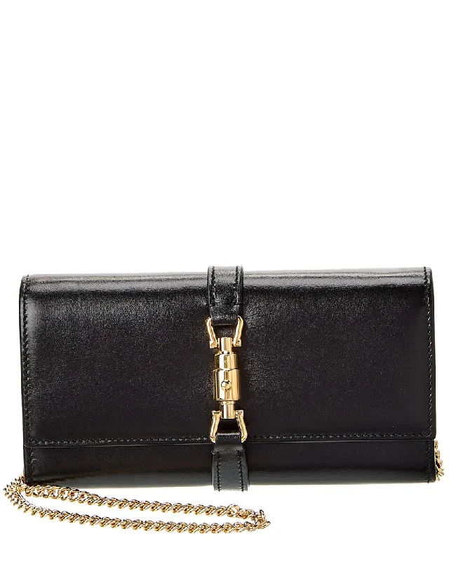 Keychains with tiny key rack-Gucci Jackie 1961 Leather Wallet On Chain