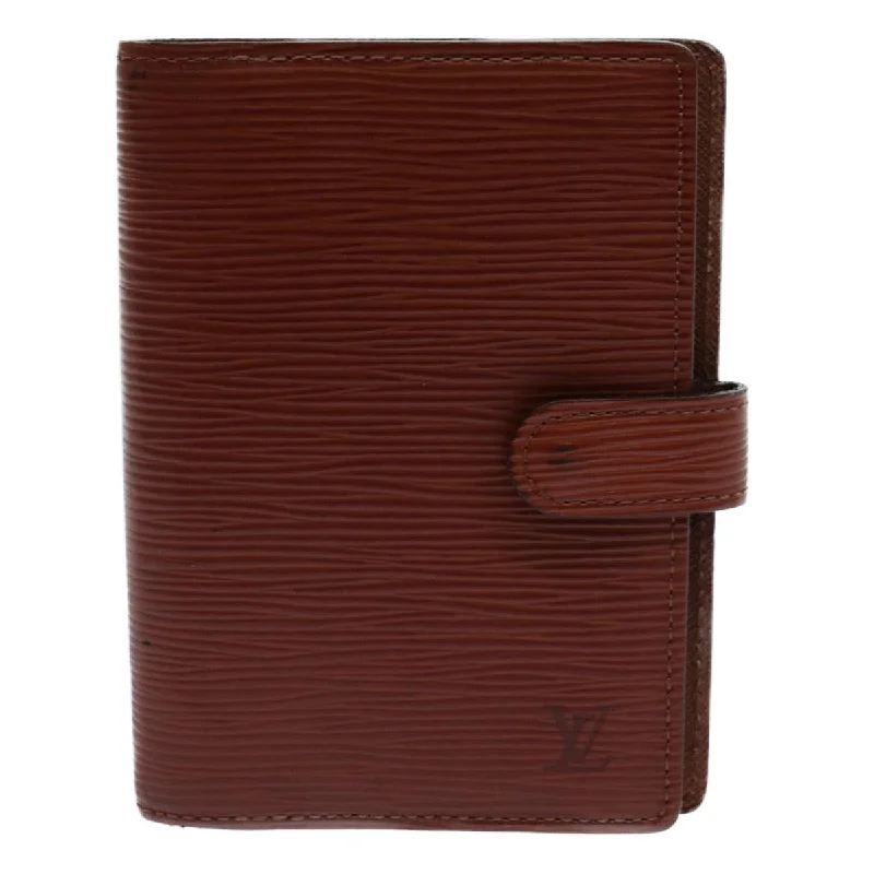 Wallets with rugged seams-Louis Vuitton Agenda Pm  Leather Wallet  (Pre-Owned)