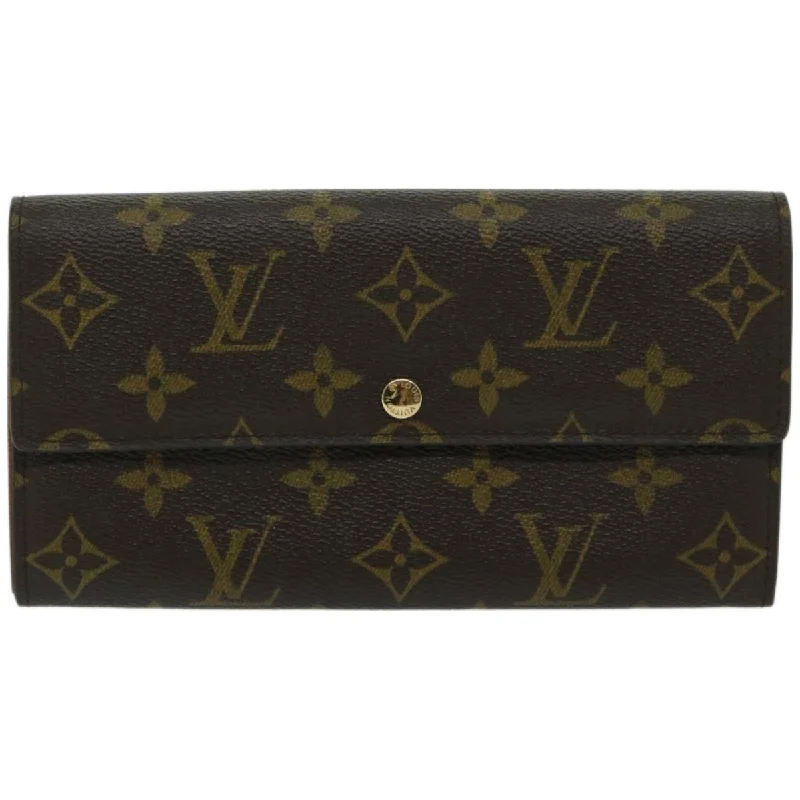 Wallets with tough stitching-Louis Vuitton Portefeuille Sarah  Canvas Wallet  (Pre-Owned)