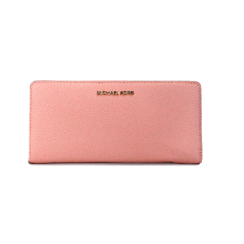 Wallets for elite gifting-Michael Kors Jet Set Travel Large Primrose Leather Continental Wristlet Women's Wallet