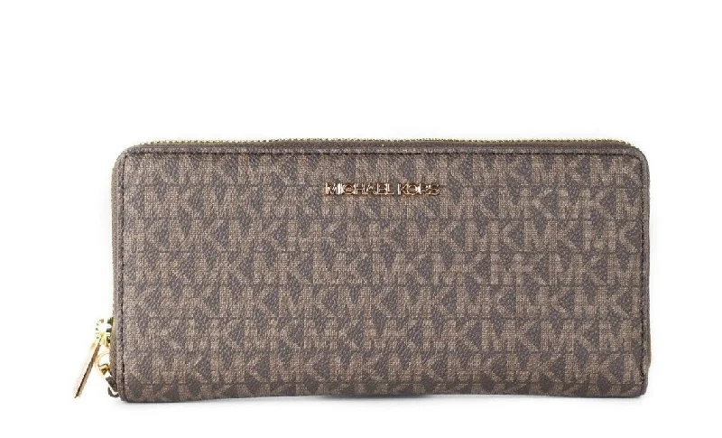 Wallets for tough trips-Michael Kors Jet Set Travel Large  Signature Continental Wristlet Women's Wallet