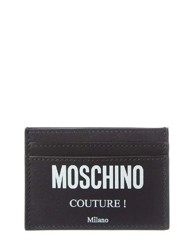 Wallets for hip vibes-Moschino Leather Card Case