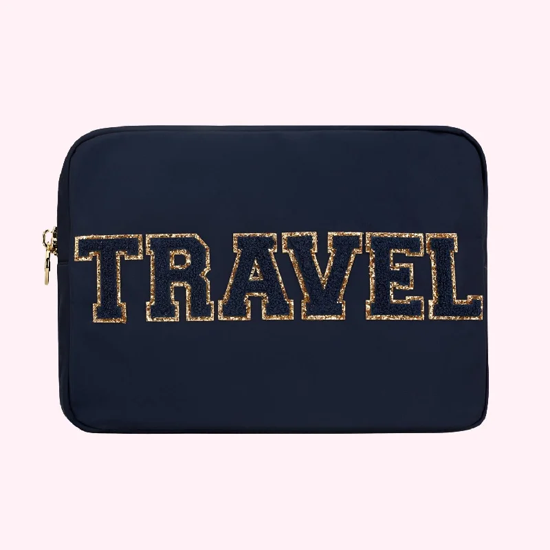 Wallets for refined travelers-"travel" Large Pouch In Sapphire