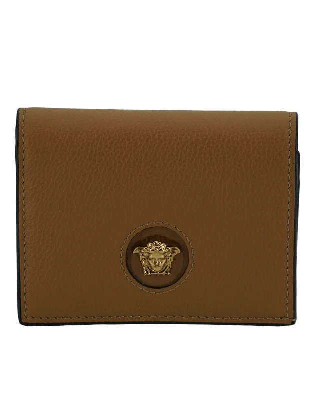 Wallets with wild patterns-Versace  Calf Leather Compact Women's Wallet