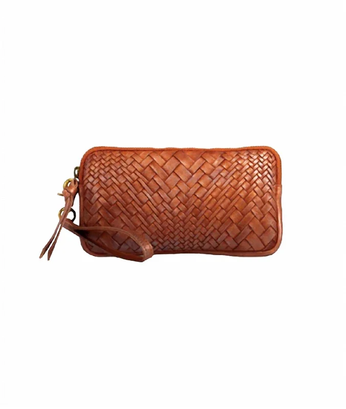 Keychains with tough hook-Women's Kee Wallet In Cognac