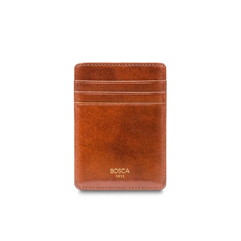 Keychains for edgy style-Bosca Old Leather Deluxe Front Pocket Wallet - RFID Amber 78-27