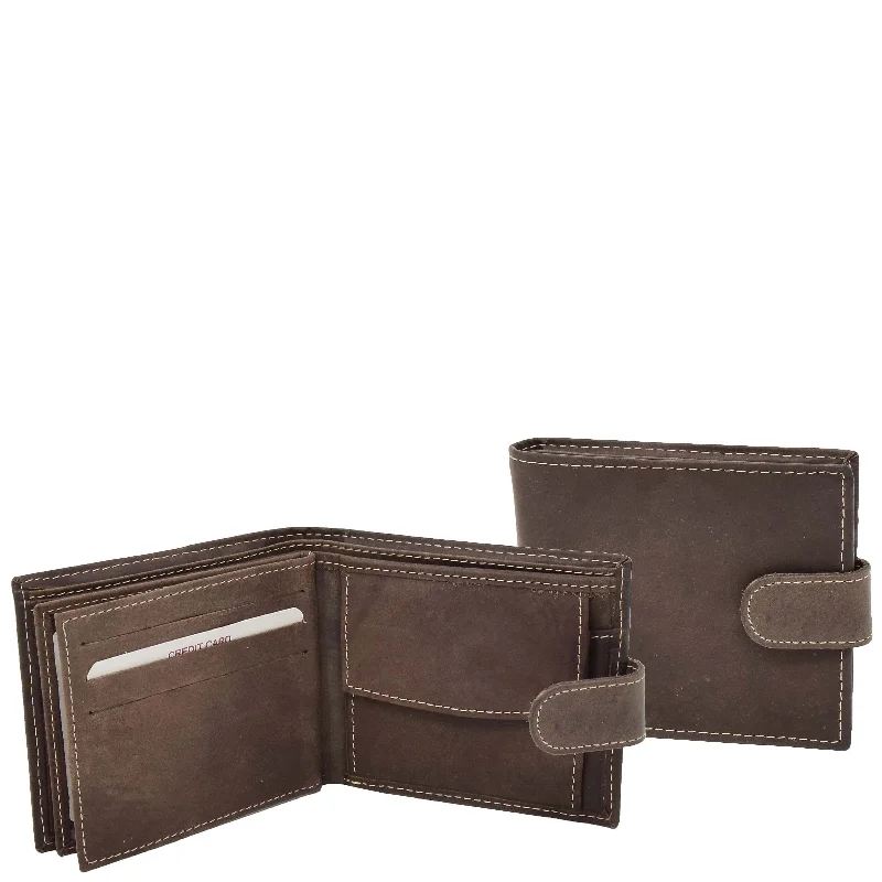 Keychains for elite gifts-Mens Bifold Leather Notecase Wallet Pablo Brown