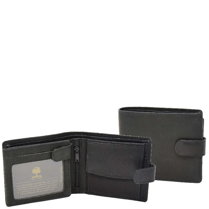 Keychains for refined travelers-Mens Wallet with a Buckle Closure Hawking Black