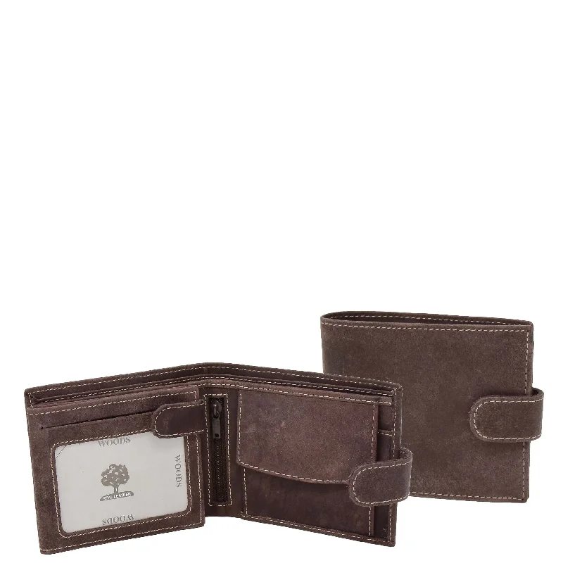 Keychains with bold clasp-Mens Wallet with a Buckle Closure Hawking Brown