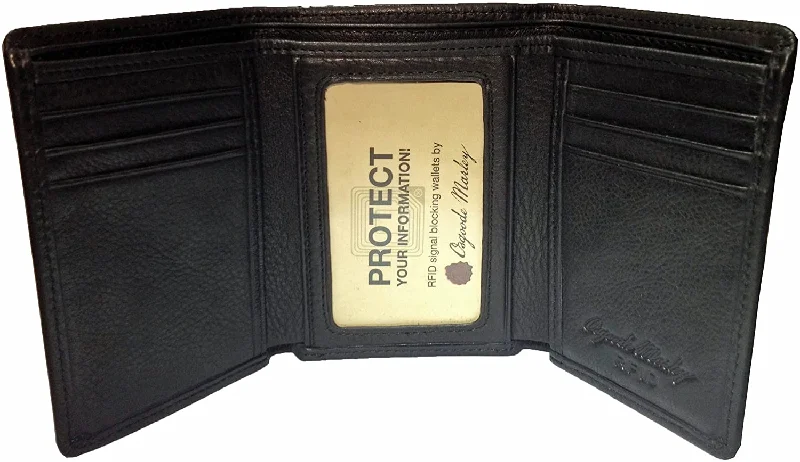 Keychains for party presents-Osgoode Marley Cashmere RFID Blocking Mens Tri-Fold Leather Wallet 1234 Black