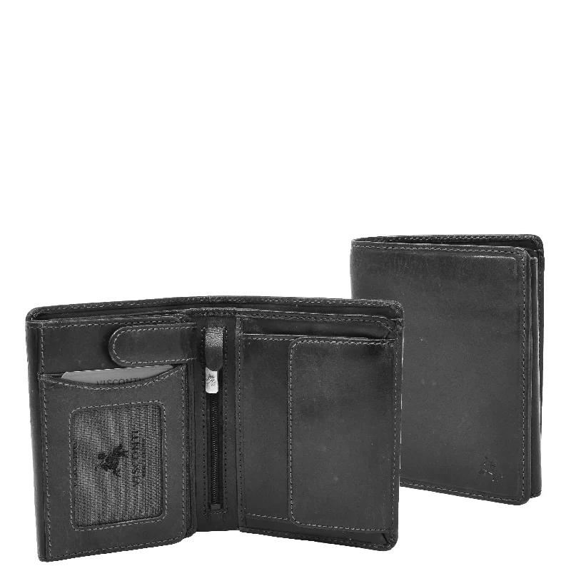 Keychains for rapid travel-Mens RFID BiFold Leather Wallet Taunton Black