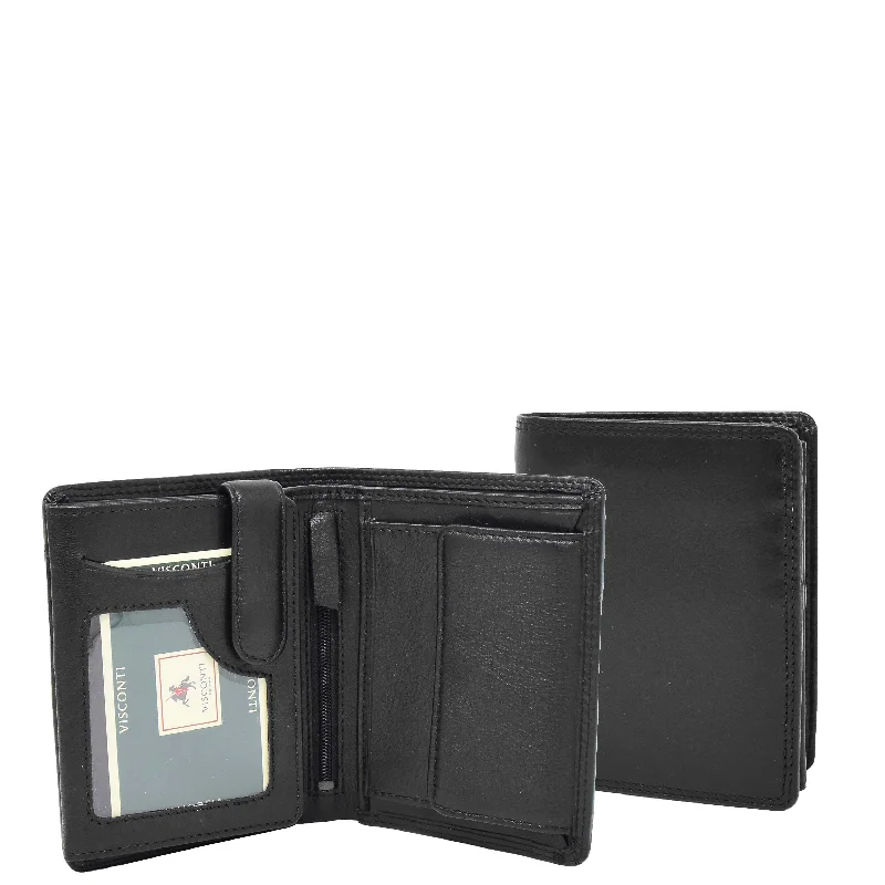 Keychains for posh gifting-Mens Soft Leather Large Size Wallet Metis Black