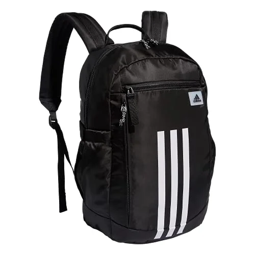 Premium leather backpacks for workadidas League Three Stripe 2 Backpack, Black/White, One Size