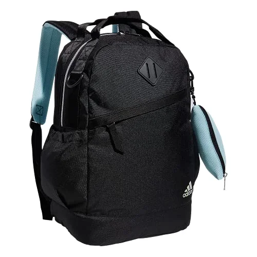 Backpacks for weekend getawaysadidas Women's Squad Backpack, Black/Halo Mint Green/Silver Metallic, One Size