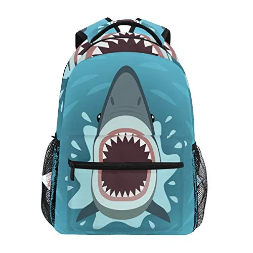 Minimalist backpacks for men and womenALAZA Sea Ocean Shark Fish Backpack Daypack College School Travel Shoulder Bag