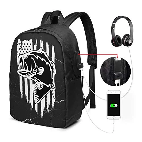 Best backpacks for office workersAmerican Flag Largemouth Bass Fish Fishing USB Backpack School Bag School Bookbag Travel Bag Computer Bag