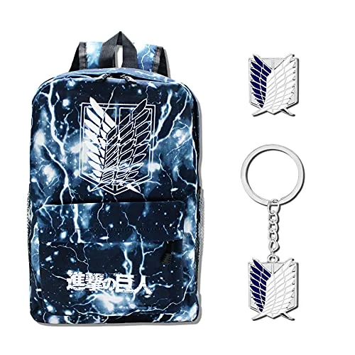 Waterproof backpacks for hikingAnime Attack on Titan Backpack Survey Corps Wings of Freedom Keychain Brooch Pin College Bag Laptop School Bag Dayback