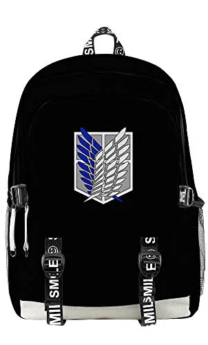 Lightweight backpacks with paddedAnime Attack on Titan Bag Set Printed Large Capacity Bag Travel Bag Cosplay Backpack (Style 1)