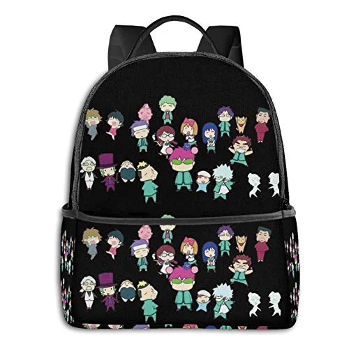 Backpacks with built-in laptop sleevesAnime & Saiki K Team Classic Student School Bag School Cycling Leisure Travel Camping Outdoor Backpack