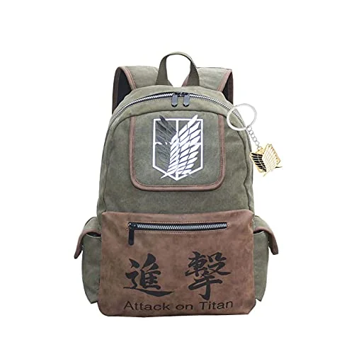 Backpacks with water-resistant sectionsAttack On Titan Backpack Anime Laptop Backpack Large Capacity Book Bag Students Anime Fans With Keychain Pendant