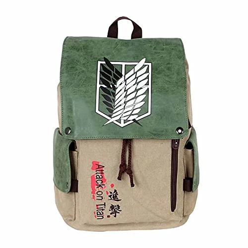 Backpack for gym and sportsAttack on Titan Backpack Anime Laptop Backpack Travel Bookbag Casual Fashion Students Bookbags for Anime Fans