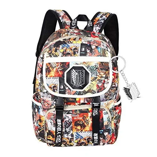 Backpacks for minimalist travelersAttack On Titan Backpack Anime Laptop Backpacks Student's School Bookbags Large Capacity Bag 17inch with Keychain