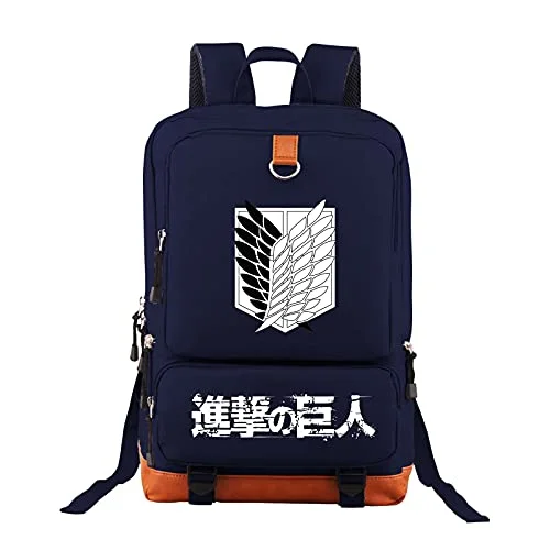 Backpack with customizable compartments for tech gearAttack On Titan Backpack School Bag Laptop Backpacks Anime Black Bookbag Rucksack for Student Adult Teens Navy