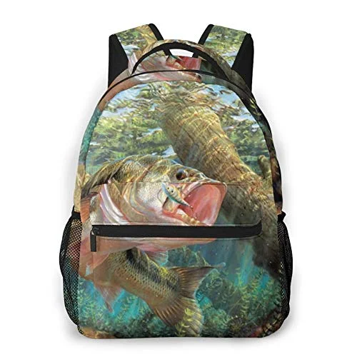 Backpacks for photographers with camera compartmentBass Fish Casual Bookbag Backpack For Teen Girls Boys Gift