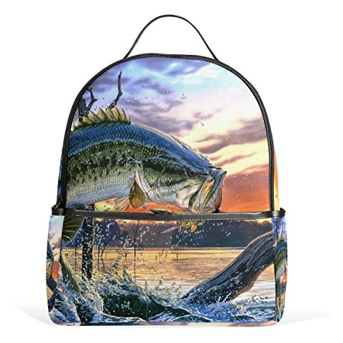 Stylish backpacks for back-to-school seasonCHLBOJ Bass Fish School Backpacks for Boys Girls Bookbag