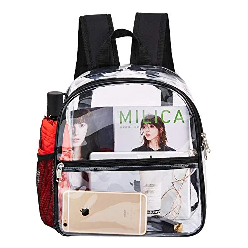 Backpacks for heavy-duty outdoor useClear Mini Backpack Stadium Approved, Water proof Transparent Backpack for Work & Sport Event