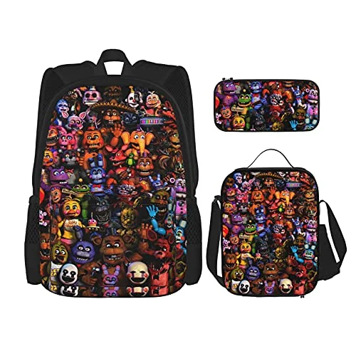 Backpacks for short weekend tripsFive Nights At Freddy'S Backpack 3pcs Set Youth Boys Shoulder Bag Girls Bookbag With Lunch Bog Pencil Case Teens