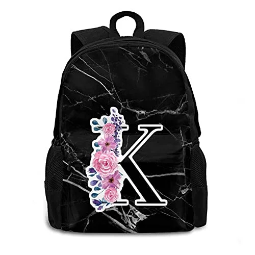 Large hiking backpacks for serious trekkersFloral Letter K Backpack for College School Travel, Laptop Backpack Bookbag for Women Men