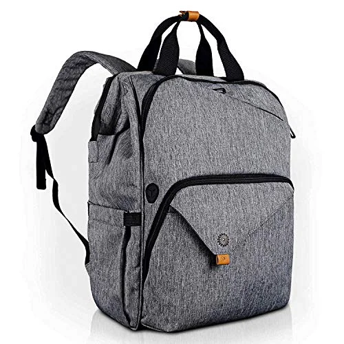 Comfortable backpacks with ergonomic shoulder strapsHap Tim Laptop Backpack, Travel Backpack for Women, Grey Work Backpack (7651-G)