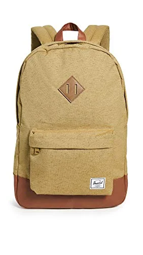 Vegan leather backpacks for womenHerschel Supply Co. Men's Classics Heritage Backpack, Coyote Slub, Tan, One Size