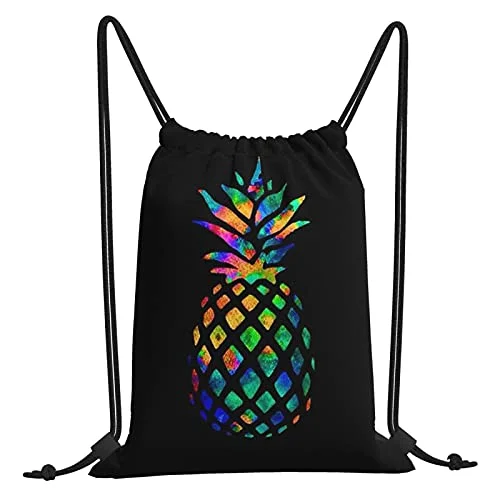 Backpacks for men with a modern designHitamus Pineapple Drawstring Backpack Bag Lightweight Sport Gym Sackpack Waterproof Yoga Travel Cinch Sack for Men & Women