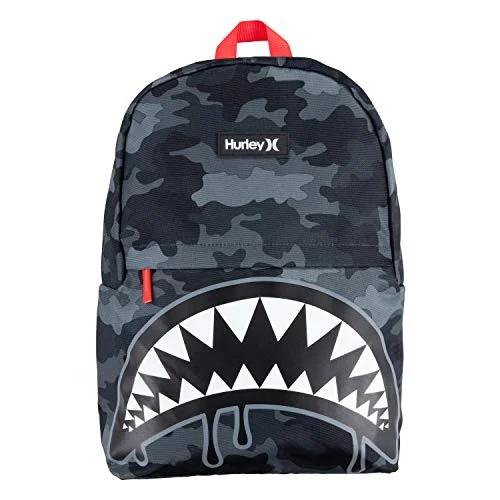 Backpacks for back supportHurley Kids' One and Only Backpack, Grey Camo Shark, Large