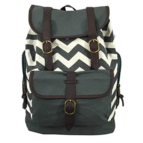 Backpacks with plenty of compartments for tech gearK-Cliffs Canvas Backpack Vintage School Laptop Bookbag Casual Travel Rucksack Grey Chevron