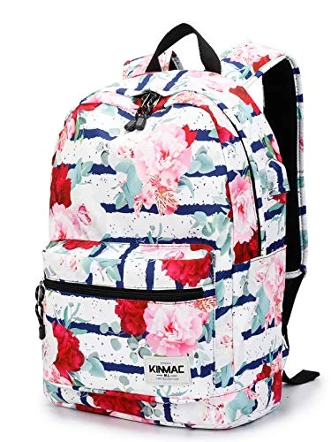 Eco-friendly backpacks for everyday useKinmac New Design Waterproof Laptop Travel Outdoor Backpack with USB Charging Port for 13 inch 14 inch and 15.6 inch Laptop (Chinese Rose)